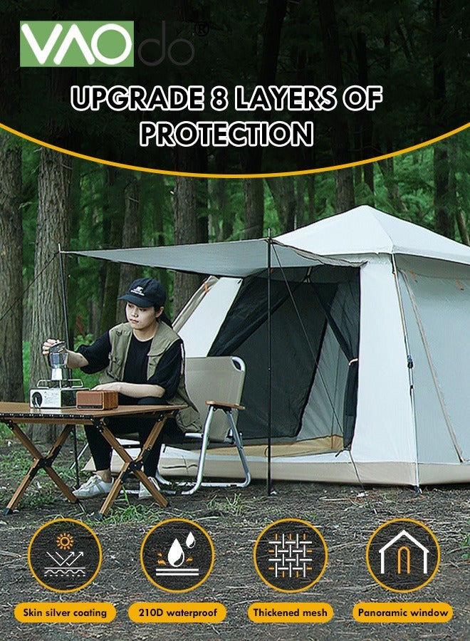 VAOdo Instant Popup Tent 3-5 Persons with Footprint Tarp  Easy Setup Camping Tent  with Double Layers Waterproof Coating Camping Tent with Canopy Sofa and Moisture-proof Cushion - Image 2