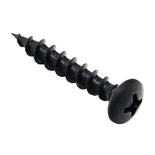 ROK 100 Pack Rok Hardware #8 x 1" Coarse Deep Thread Pan Head Screws Black Phosphate Wood MDF - Image 1
