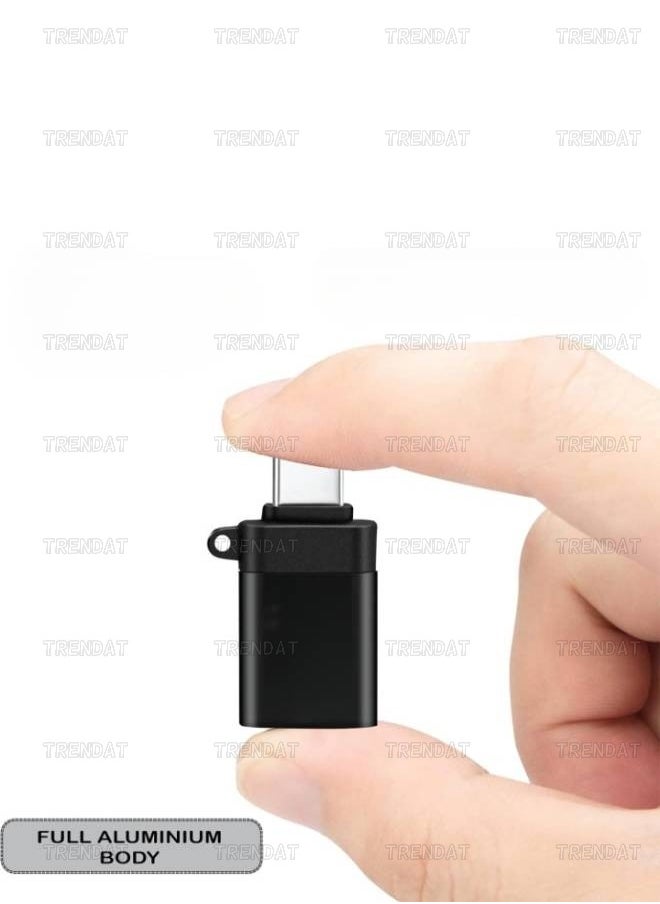 ماركة غير محددة - محول او تي جي تايب سى الى USB 3.0 متوافق مع ماك بوك ومحول جالكسي USB وون بلس وماك بوك وجميع الاجهزة من النوع سي - عدد 2 قطعة اسود - Image 1