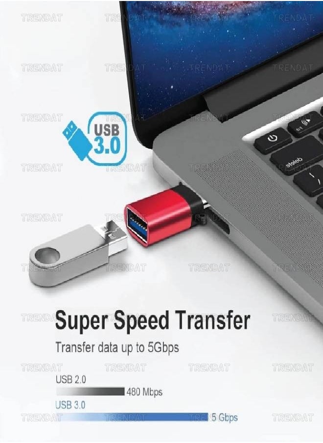 ماركة غير محددة - محول او تي جي تايب سى الى USB 3.0 متوافق مع ماك بوك ومحول جالكسي USB وون بلس وماك بوك وجميع الاجهزة من النوع سي - عدد 2 قطعة اسود - Image 1