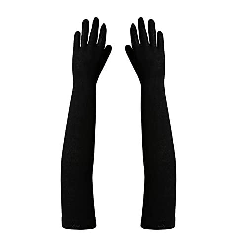 Footmate UV Sun Protection Driving Hand Gloves for Women - Combed Cotton Elbow Length Arm Sleeves for Outdoor Sports - Soft Long Gloves for Summer Winter - Free Size (Pack 1, Color - Black) - Image 1