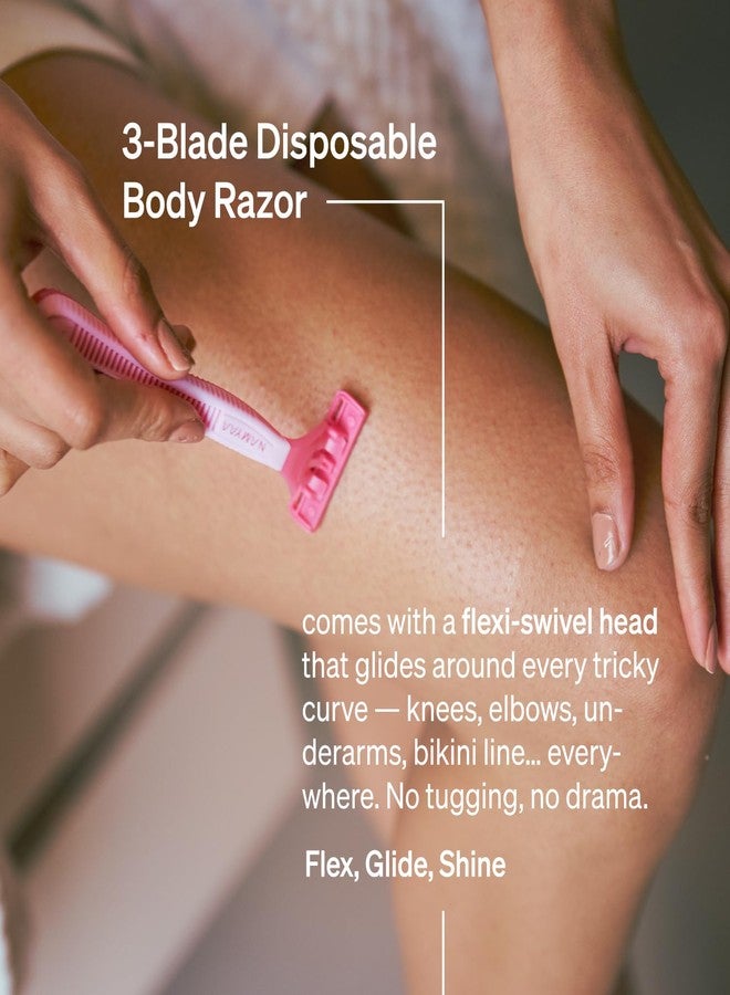 Namyaa Disposable Body Razor for Women & Men | Gentle Hair Removal | Smooth Skin | Stainless Steel Blades | Safe & Long-Lasting | Pack of 3 - Image 2