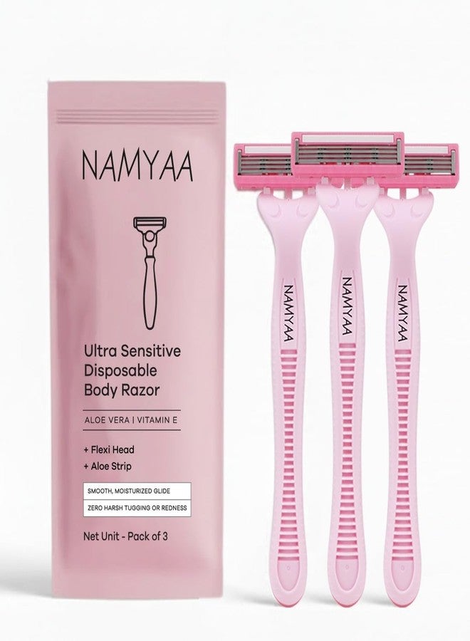 Namyaa Disposable Body Razor for Women & Men | Gentle Hair Removal | Smooth Skin | Stainless Steel Blades | Safe & Long-Lasting | Pack of 3 - Image 1