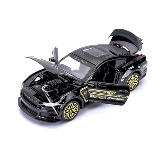 DEOXY Mustang GT500 1:32 Scale Model Car Exclusive Alloy Metal Pull Back Die-cast Car Diecast Metal Pullback Toy car with Openable Doors & Light Music Best Gifts Toys Kids (musyang Black) - Image 1