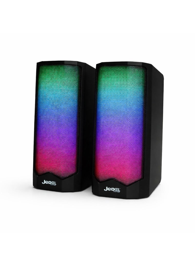 Jedel S-558 RGB lighting Speaker (usb+3.5mm)for Pc/Laptops/Desktop/notebooks/tables - Image 1