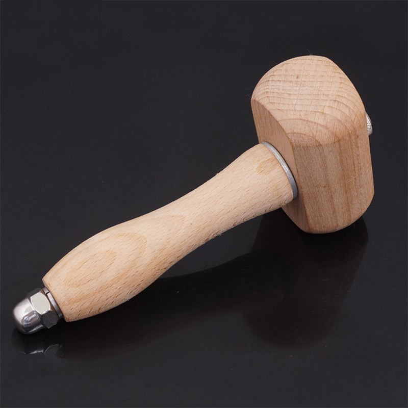 Wooden Mallet 1pc Beech Material High Hardness - Smooth Surface Durable Design Craft Hammer for Home Woodworking Leather Craft Carvers - Image 3