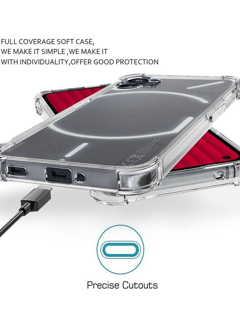 Nothing Phone 1 Case Clear Transparent with 2pcs Screen Protector Reinforced Corners TPU Shock-Absorption Flexible Cell Phone Cover - Image 4