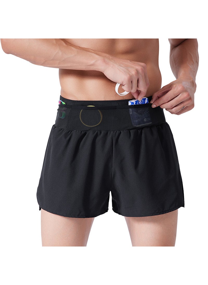 New Summer Quick-Dry Dual-Layer Running Shorts for Men Red