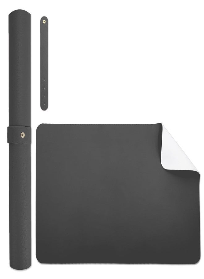 ALUROICE Double-sided Nail Table Mat for Nail tech - Soft Microfiber PU Leather Nail Desk Mat - Foldable Nail Art Table Mat Acetone Resistant for Nails Salon Home (Black-White) (Mat Only) - Image 1
