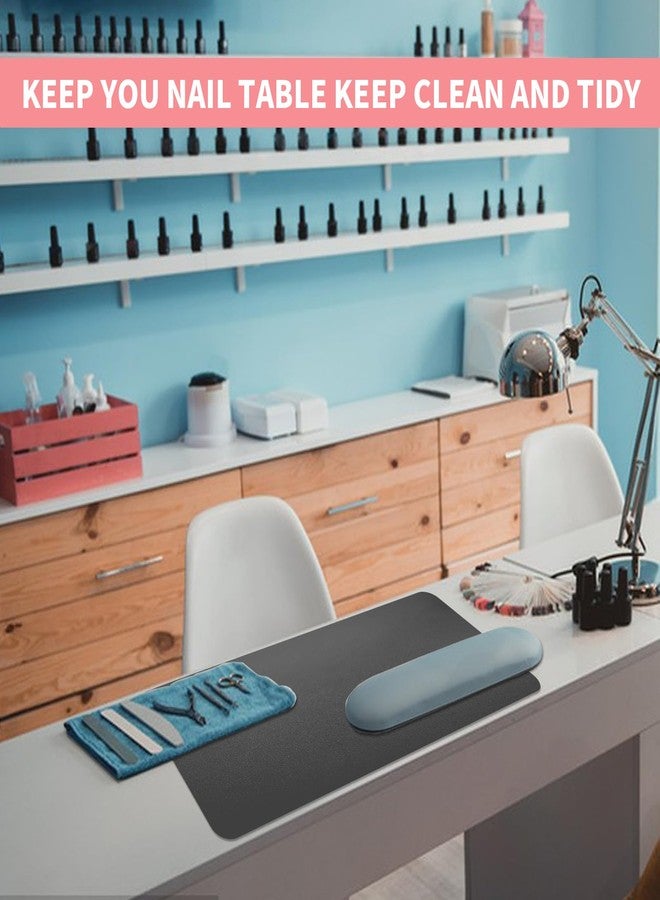 ALUROICE Double-sided Nail Table Mat for Nail tech - Soft Microfiber PU Leather Nail Desk Mat - Foldable Nail Art Table Mat Acetone Resistant for Nails Salon Home (Black-White) (Mat Only) - Image 5