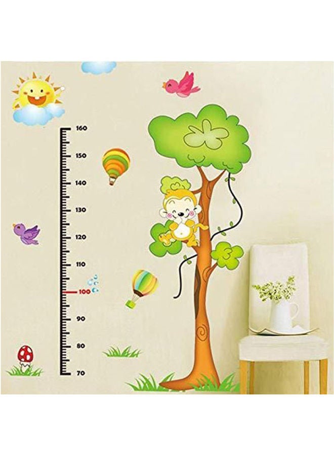 NIBEMINENT Diy Removable Wall Stickers For Children Room Home Decor -Monkey Tree Measuring Height Multicolour 90 x 60cm