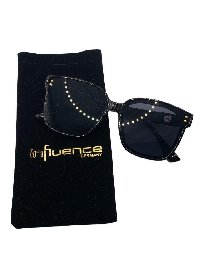 إنفلوانس جيرماني نظارة شمسية مربعة أنيقة للنساء - إطار أسود، حماية من الأشعة فوق البنفسجية - Image 5