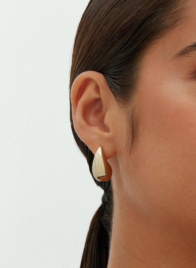 PAVOI 14K Gold Plated 925 Sterling Silver Post Teardrop Chunky Hoop Earrings - Lightweight Drop Earrings for Women - Designer Earring Trendy Jewelry, 22mm, White Gold, No Gemstone - Image 2