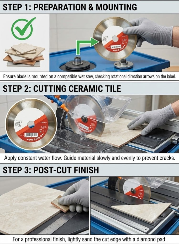 Diamond Cutting Disc Circular Saw Blade Cutting Wheel for Ceramic Tile Concrete Granite & Marble 105 x 22 mm - Image 3