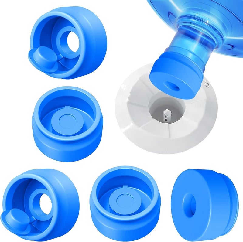 3-Pack Silicone Reusable Water Jug Caps - Non-Spill Replacement Caps for 3 & 5 Gallon Bottles - BPA-Free 55mm Water Dispenser Lids - Image 1