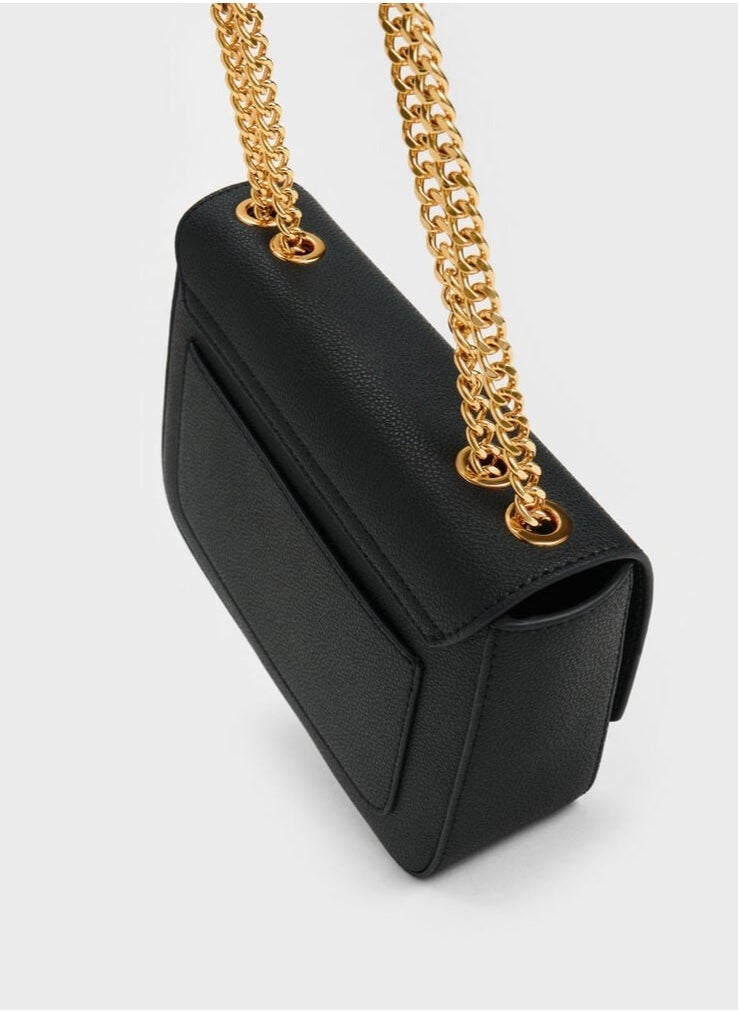 Charles & Keith Charles & keith classic metal chain crossbody bag  - Image 3