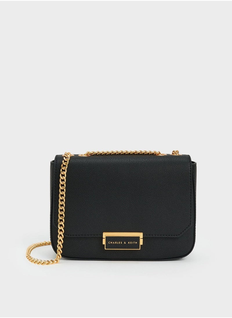 Charles & Keith Charles & keith classic metal chain crossbody bag  - Image 1