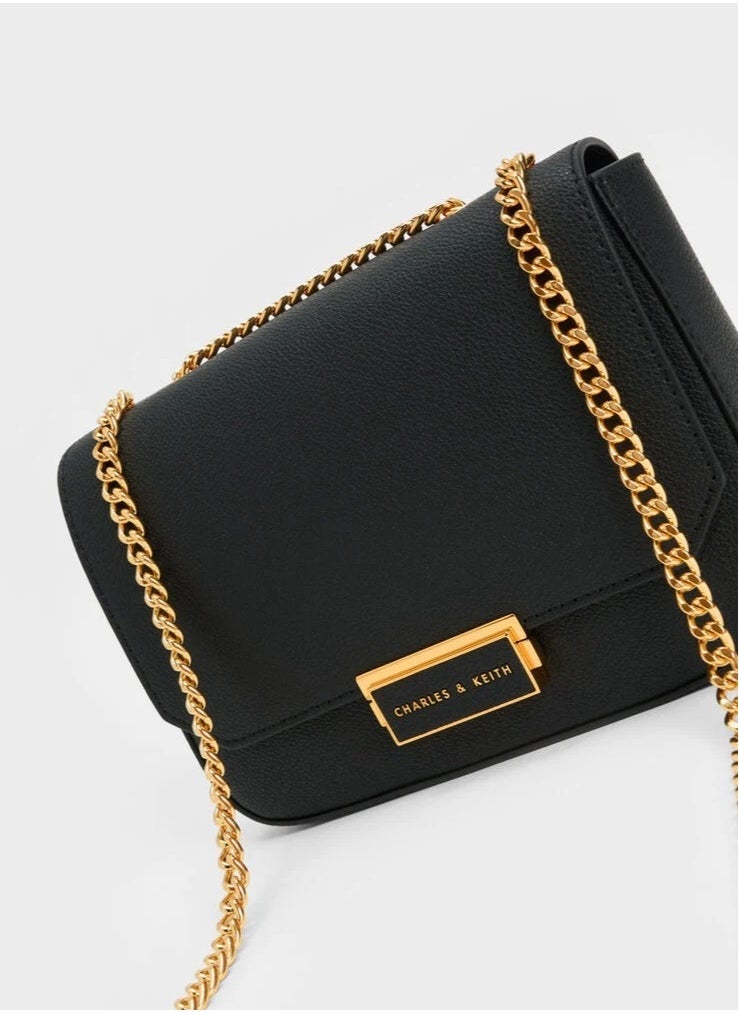 Charles & Keith Charles & keith classic metal chain crossbody bag  - Image 4