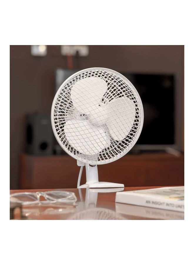 GEEPAS 2-in-1 Desk Fan with Oscillation, Plastic Clip Fan with 3 Blades and Safety Grill/ GF9626NV White - Image 1