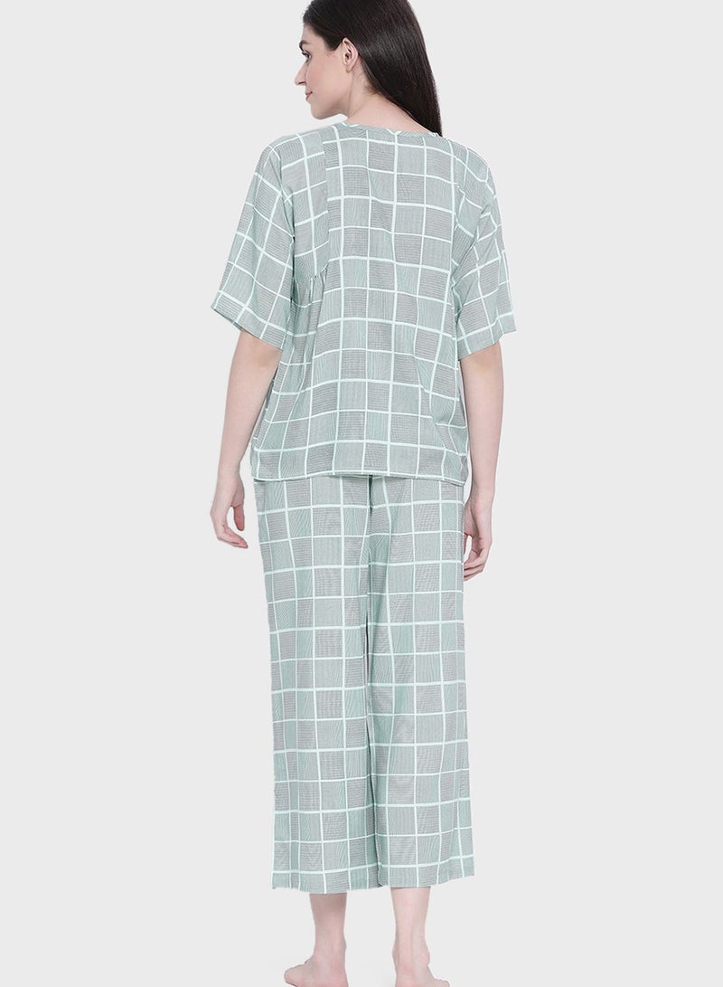 Classic Checks Top & Pyjama - Rayon