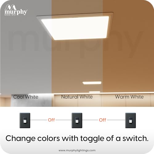 Murphy 10W Recessed Square Trimless LED Panel Light | 3-in-1 Colour Changing – Cool White/Neutral White/Warm White – Pack of 2 - Image 2