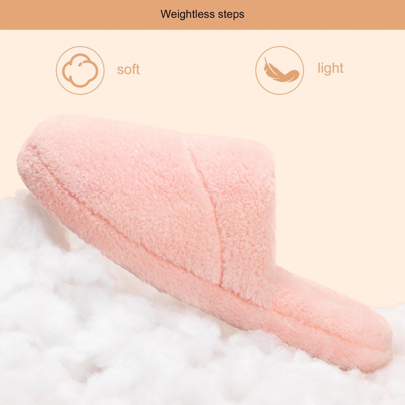 ULTRAIDEAS Womens Fluffy Scuff House Slippers Indoor Memory Foam (Size 7-8, Pink) - Image 5