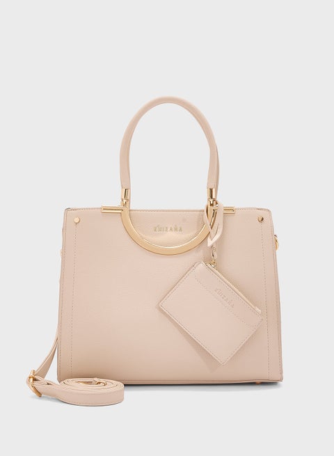 Mild Grain Satchel With Pouch