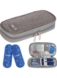 Leng Ke Insulin Cooler Travel Case for Diabetic, Insulin Cooling Case Travel Portable Insulin Pen Carrying Case Cooler Bag Organizer for Diabetic Supplies with 2 Ice Pack  - Image 1
