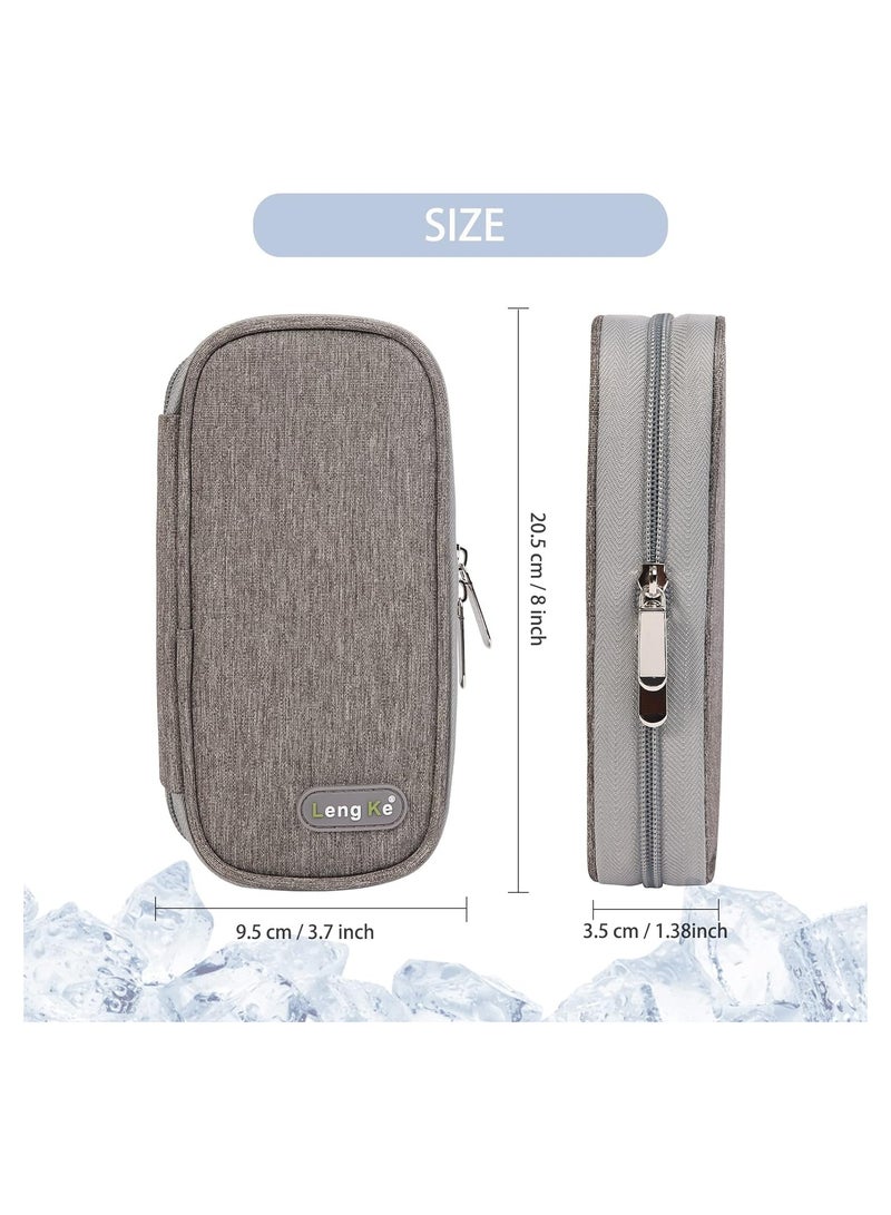 Leng Ke Insulin Cooler Travel Case for Diabetic, Insulin Cooling Case Travel Portable Insulin Pen Carrying Case Cooler Bag Organizer for Diabetic Supplies with 2 Ice Pack - Image 3