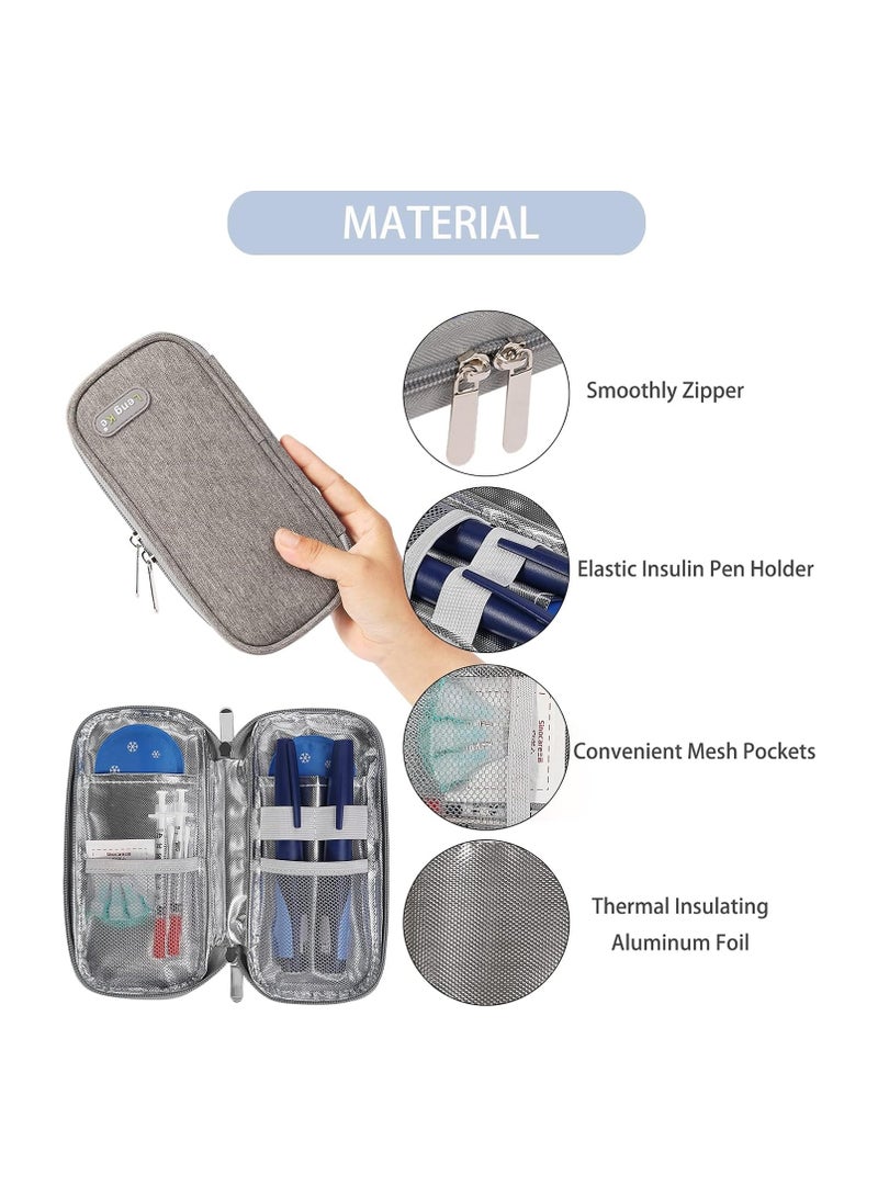 Leng Ke Insulin Cooler Travel Case for Diabetic, Insulin Cooling Case Travel Portable Insulin Pen Carrying Case Cooler Bag Organizer for Diabetic Supplies with 2 Ice Pack - Image 5