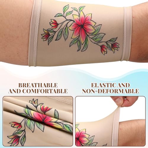 Vabean 4 Pcs PICC Line Cover Sleeve PICC Upper Arm Cover Soft Breathable Elastic Line Sleeve for Women Men Adult(Large,Nude Color) - Image 4