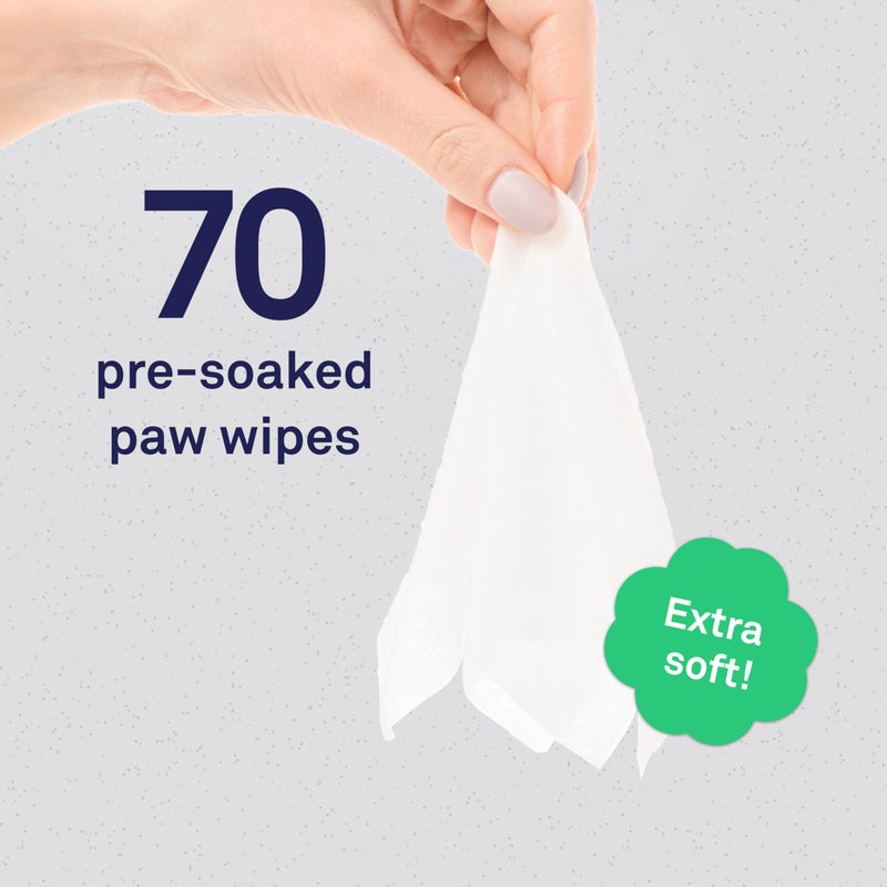 Petpost | Paw Wipes for Dogs - Nourishing, Revitalizing Dog Paw Cleaner with Coconut Oil, Jojoba Oil, and Aloe - Ultra Soft Cotton Pads - Cherry Blossom Scent 70 ct. - Image 4