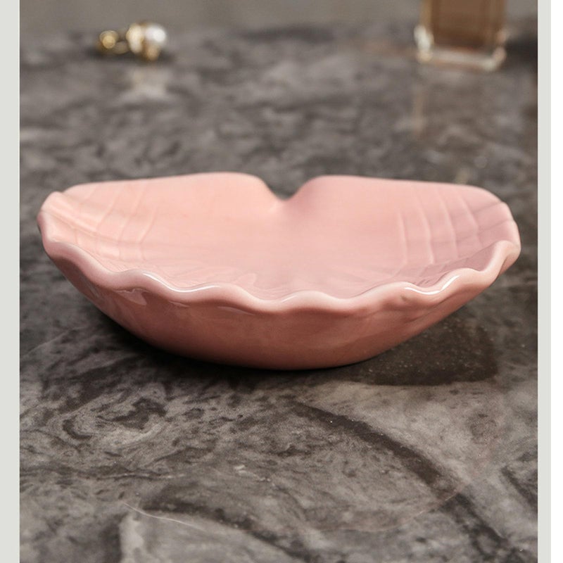 VBANU Ceramic Soap Holder  Sea-Shell Soap Tray With Self Draining  Soap Tray For Sink Washroom Bathroom Shower  Small Cute And Elegant Holder With Glaze  Easy Cleaning (Pink) - Image 5
