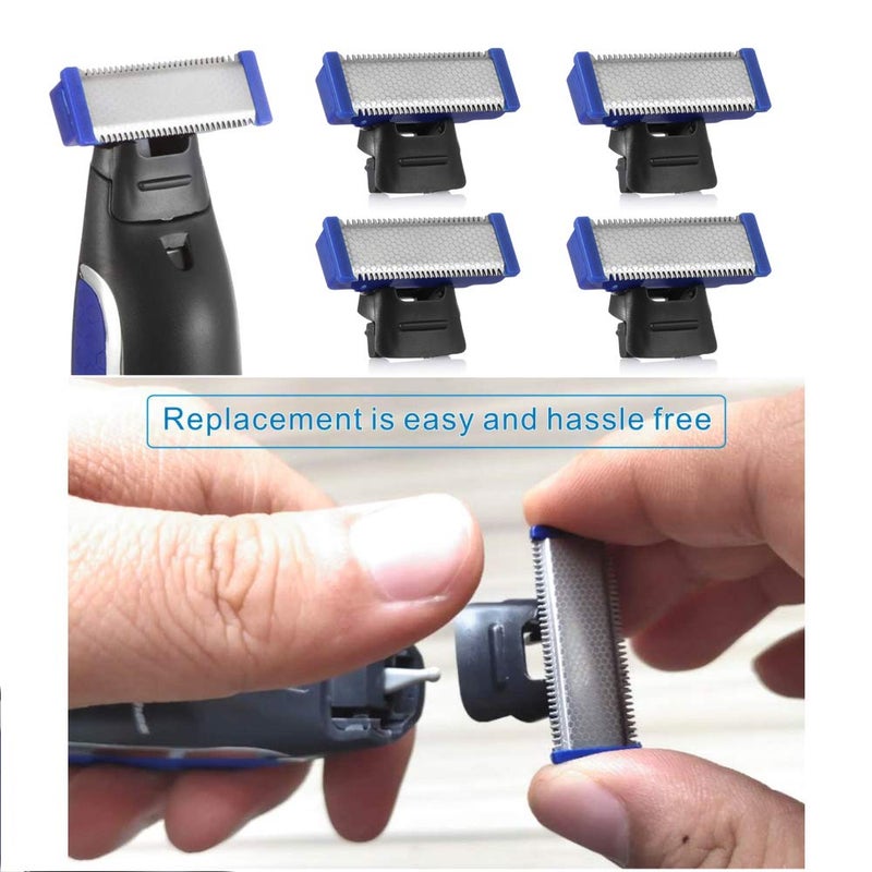 GOMINYUF 4 Pack Replacement Heads for Rechargeable Shaver Solo Trimmer Micro and Touches Replacement Cutter Head Include 2 Clean Brush - Image 3