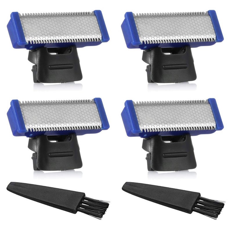 GOMINYUF 4 Pack Replacement Heads for Rechargeable Shaver Solo Trimmer Micro and Touches Replacement Cutter Head Include 2 Clean Brush - Image 1
