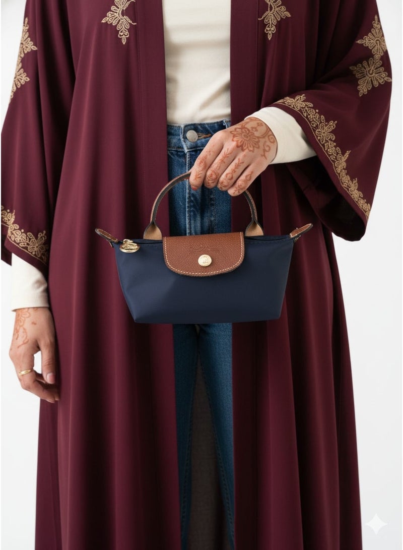 Longchamp French Longchamp Women's classic fashion versatile mini makeup bag handbag shoulder bag Camera Bag handheld small bag Mini Navy Classic - Image 2