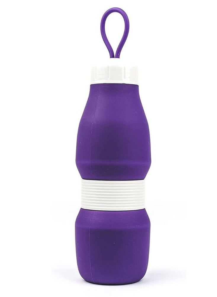 Jumble & co - Jumble & Co Whippy Collapsible Silicone 520ml Bottle Purple - Image 1
