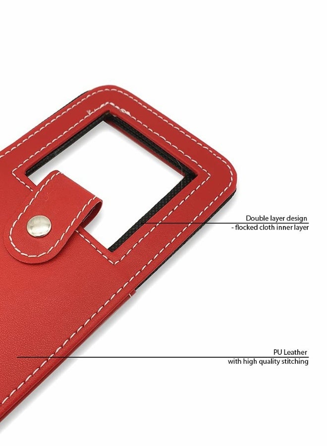 2pcs Wine Gift Bags for Single Bottle, Red PU Leather Single Reusable Wine Bottle Bags with Handle, for Birthday Wedding Anniversary - Image 3