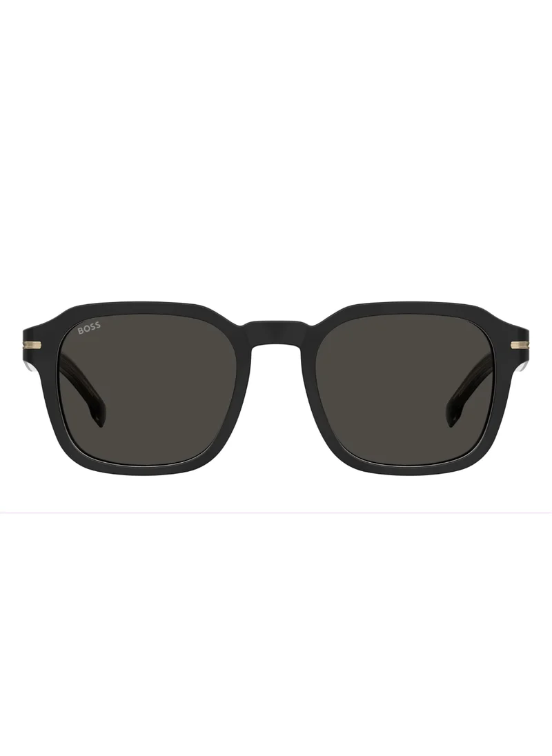 بوس Men's UV Protection Sunglasses Boss 1627/S Black 43.4 - Lens Size: 51 Mm