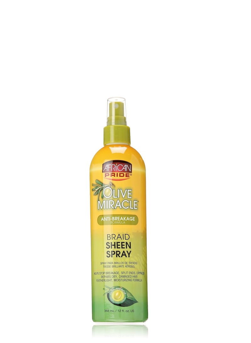 AFRICAN PRIDE Olive Miracle Braid Sheen Spray 12 Oz (438125)