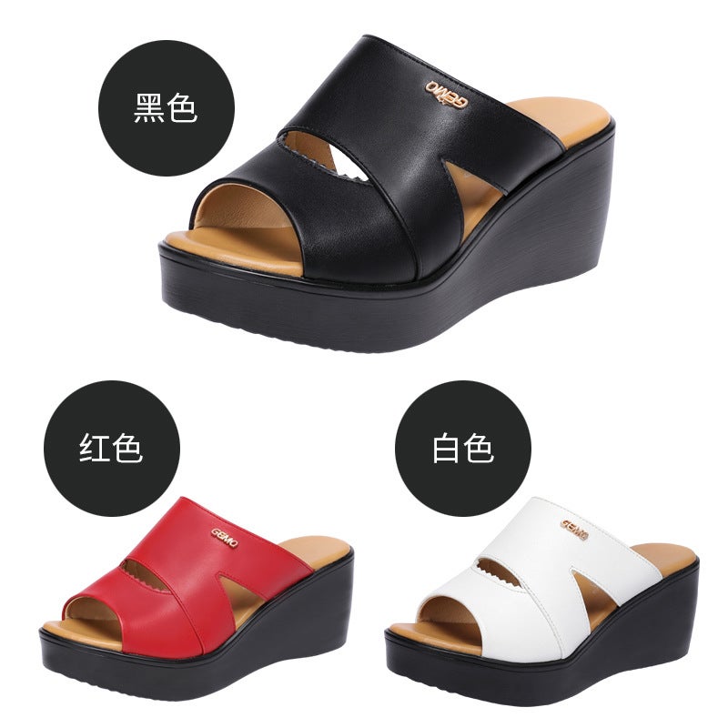 Soft-Soled Wedge Sandals For Women 2025 Outer Wear Platform Thick-Soled Slippers Waterproof Platform Fitting Room Slippers - Image 5
