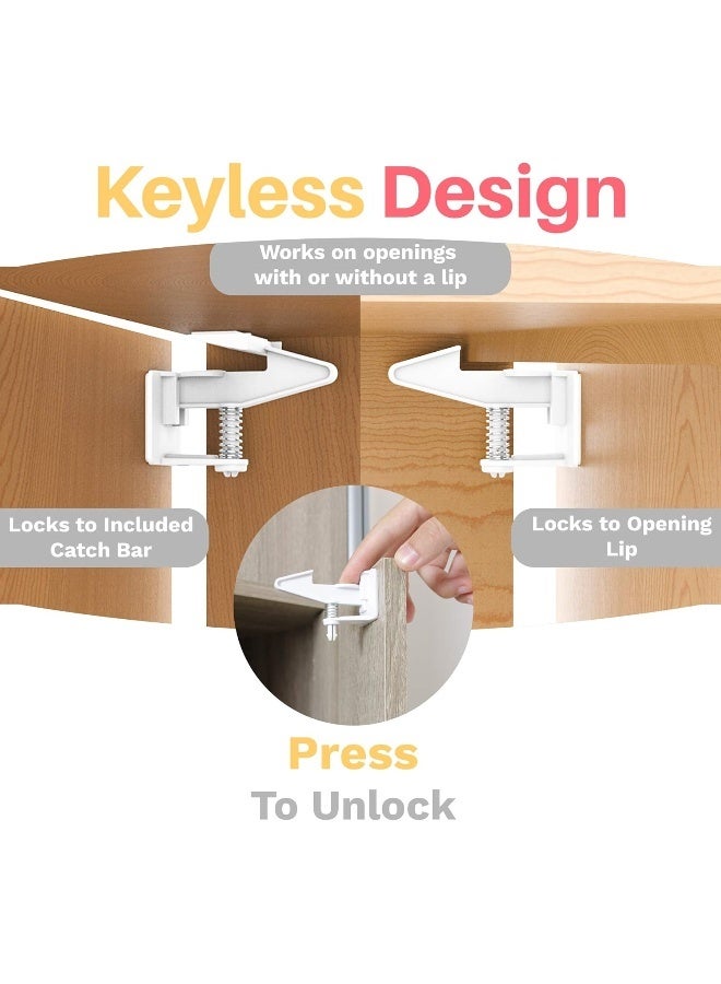 Inaya 16-Pack Cabinet Locks, Child Safety Latches - Baby Proofing Cabinets and Drawer Locks - 3M Adhesive - No Drilling & No Tools Required - Child Proof Your Home - Image 4