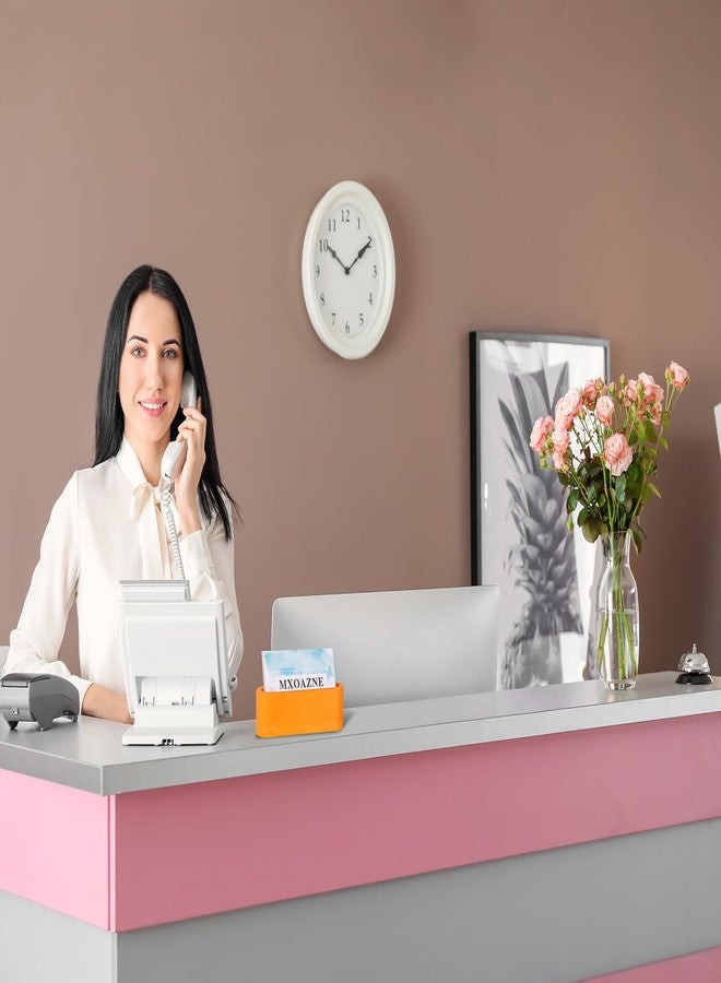 حامل بطاقات عمل من الإسمنت من MXOAZNE للمكتب، حامل عرض بطاقات عمل عصري للنساء، ديكور مكتبي من الخرسانة، وردي - Image 3