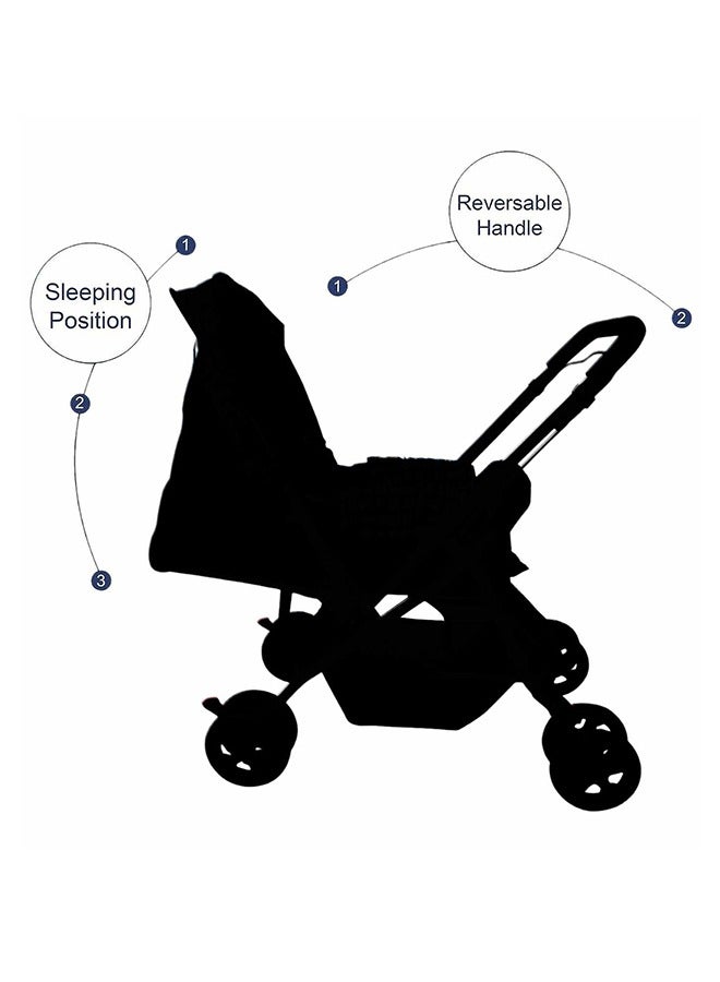 AF Baby Stroller Pram With Reversible Handle And Light Weight Canopy, 0 - 3 Years - Image 4