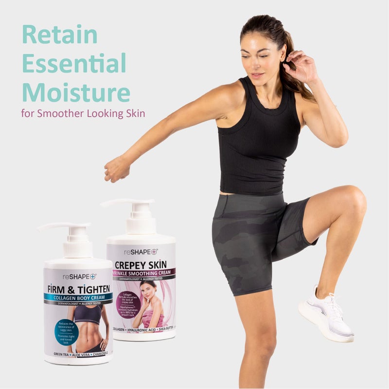 Reshape Collagen Body Cream + Crepey Skin Treatment Lotion Moisturizer Skin Care Set, Crepey Skin Cream Targets Wrinkles & Sagging Skin While Collagen Hydrates + Tightens Skin, 15 Fl Oz (Pack of 2) - Image 5