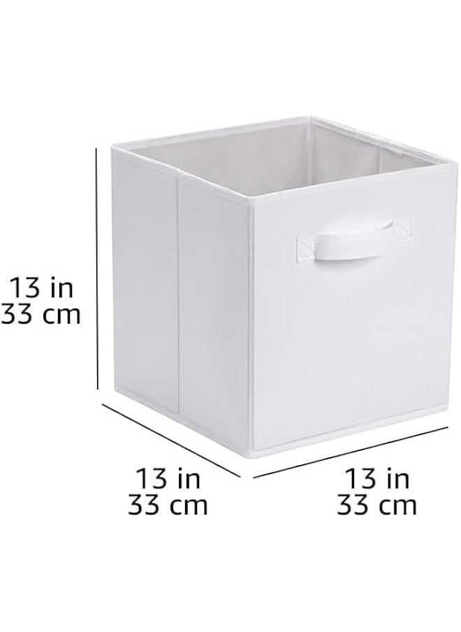 HOOKOR Storage Bins, Foldable Fabric Storage Cubes and Cloth Storage Organizer Drawer for Closet and Toys Storage, 6 Pack (White)  - Image 2
