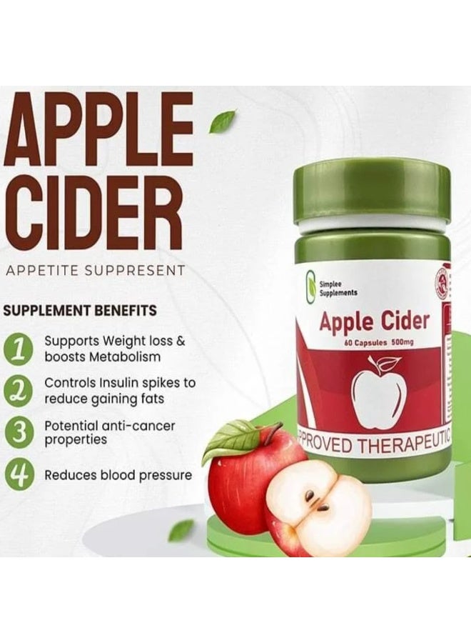 Simplee Supplements Apple juice dietary supplement, 60 capsules