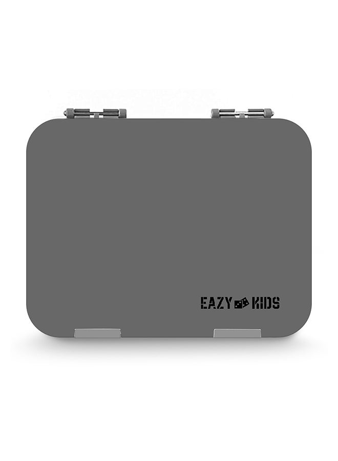 Eazy Kids صندوق غداء بنتو قابل للتحويل 6 و 4 مع مجموعة قواطع السندويشات - رمادي - Image 2