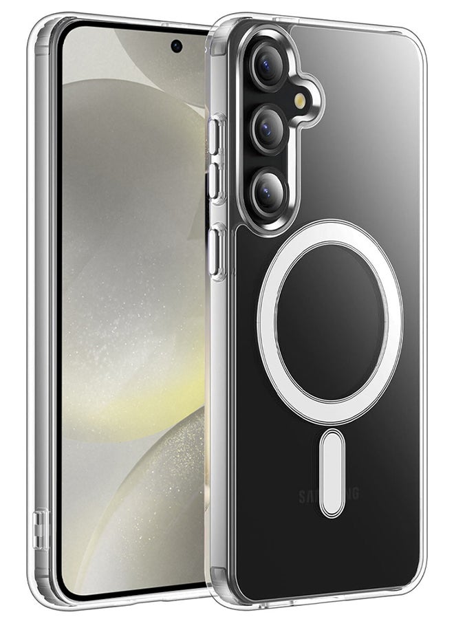 CATANES غطاء سامسونج جالكسي S24 بلس شفاف من TPU مع حواف مضادة للصدمات وغطاء هاتف مزود بمغناطيس مدمج غطاء غير مصفر متوافق مع MagSafe - Image 1
