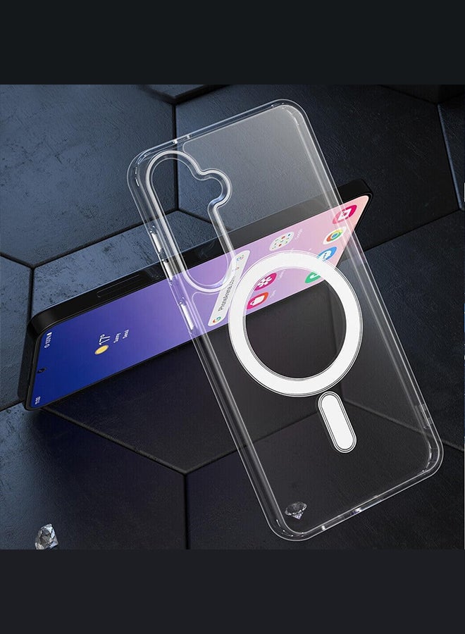 CATANES غطاء سامسونج جالكسي S24 بلس شفاف من TPU مع حواف مضادة للصدمات وغطاء هاتف مزود بمغناطيس مدمج غطاء غير مصفر متوافق مع MagSafe - Image 2